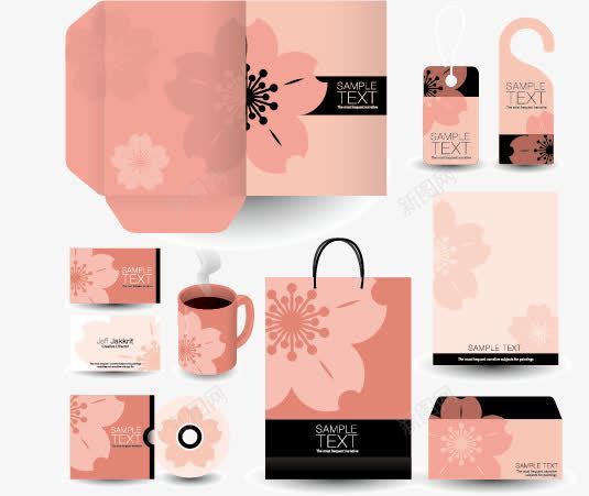 视觉png_新图网 https://ixintu.com vi模板 vi素材 vi设计 光盘封面 包装设计 咖啡杯 封面设计 温馨 花卉 视觉设计