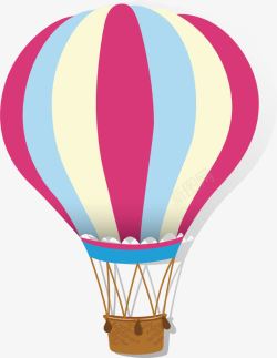 热球秋粉白条纹热气球高清图片