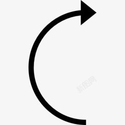曲面半圆形的右箭头符号图标高清图片
