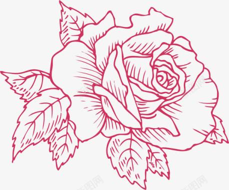 白花花环手绘玫瑰花图标图标