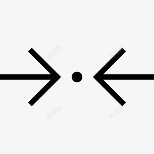 两水平箭头指向一个点在中间他们图标png_新图网 https://ixintu.com 两 中心 抽象的图标集 指向 水平 点 界面 符号 箭