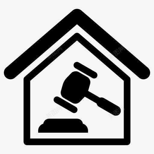 家庭纠纷图标png_新图网 https://ixintu.com 审判 家居 建筑 房子 法官 法律 锤子