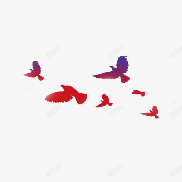 飞翔的鸽子png免抠素材_新图网 https://ixintu.com 六只鸽子 卡通创意鸽子插画 卡通鸽子 彩色鸽子 渐变色鸽子 飞翔的鸽子