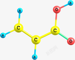 字母顺序黄色丙烯酸分子结构高清图片