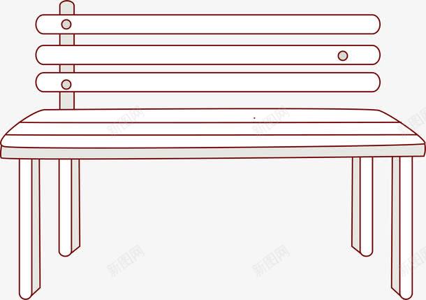白色长椅png免抠素材_新图网 https://ixintu.com 免抠PNG 公园椅子 卡通 手绘 白椅子 线条