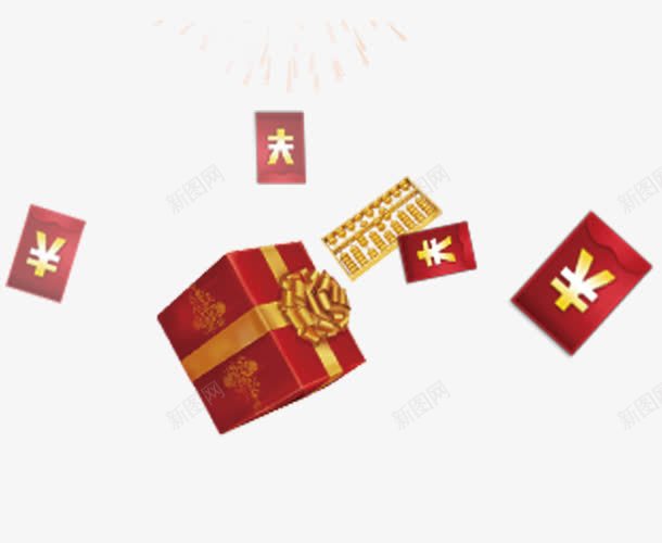 漂浮的红包礼品盒png免抠素材_新图网 https://ixintu.com 漂浮的红包 礼品 礼品盒 精美礼盒 红色