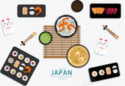日本饮食文化日本饮食文化元素背景矢量图高清图片