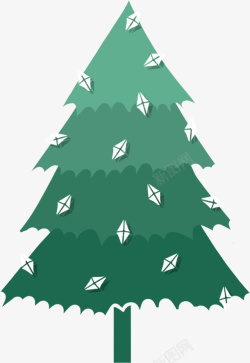矢量雪花边框圣诞节圣诞树绿色高清图片