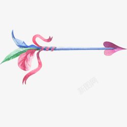 羽毛箭素材水彩绘羽毛箭高清图片