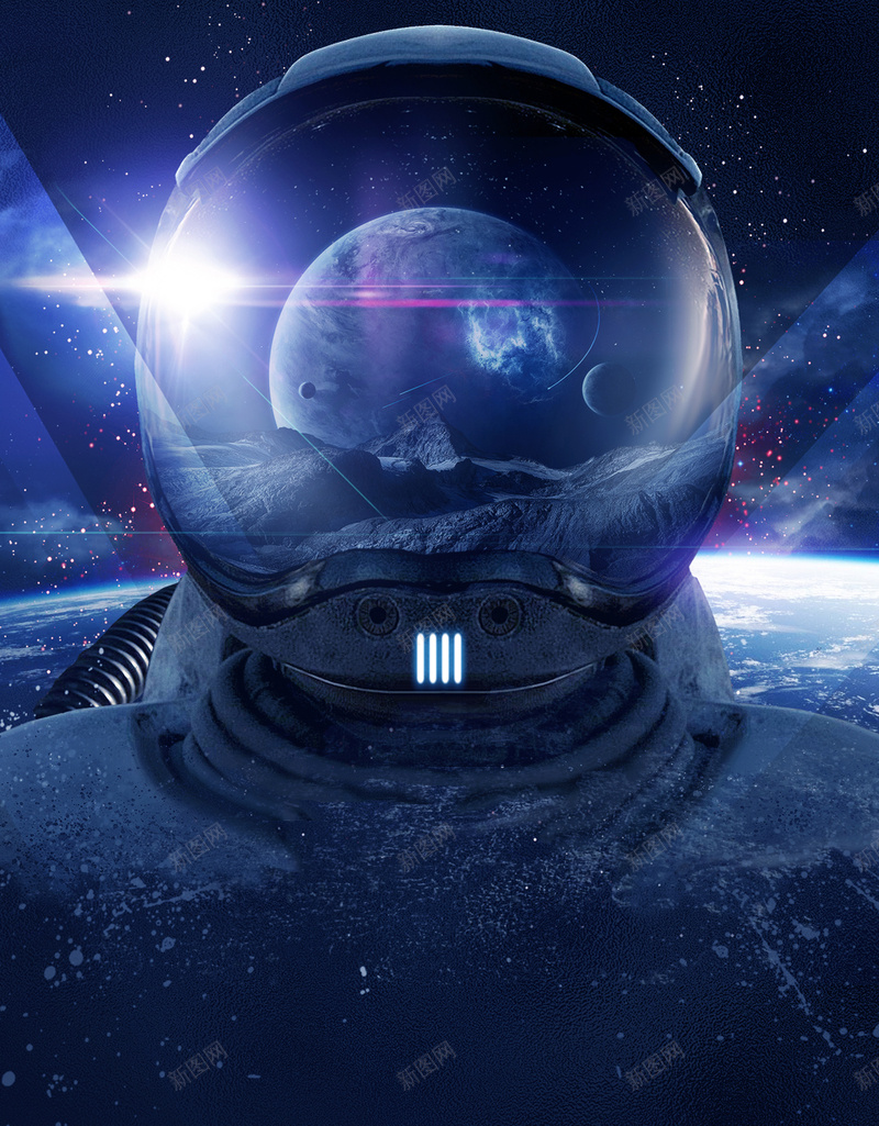 宇航员地球科技海报psd设计背景_新图网 https://ixintu.com 商务 地球 太空 宇宙 宇航员 科幻 科技 科技感 科技风 高科技