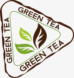绿茶饮品三角形绿茶便签矢量图高清图片