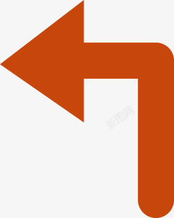 转向箭头橙色折线箭头矢量图高清图片