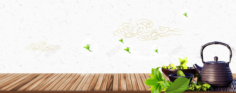 中国风古风茶艺木板立体背景背景