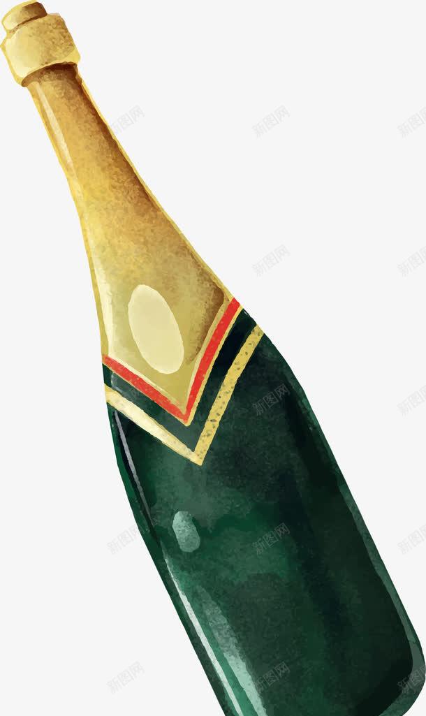 新年庆祝水彩香槟png免抠素材_新图网 https://ixintu.com 手绘 新年庆祝 水彩 矢量图案 红酒 香槟