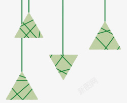 绳子插画三角形几何粽子悬挂元素高清图片
