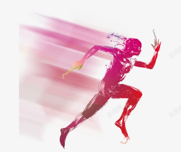 水彩奔跑人物光影效果元素png免抠素材_新图网 https://ixintu.com 光影 免抠PNG 奔跑人物 效果元素 水彩 狂奔 跑步