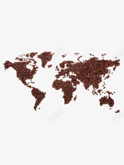 咖啡地图png免抠素材_新图网 https://ixintu.com 世界地图 创意咖啡豆 咖啡 美食