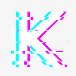 立体k字母logo设计抖音风格英文字母K高清图片