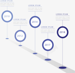 蓝色图表蓝色路标时间轴图表矢量图高清图片