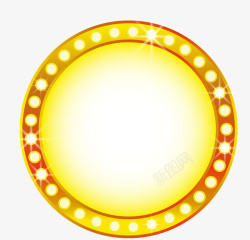 LED边框黄色圆形边框高清图片