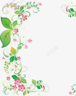 桌角花纹绿色藤蔓花高清图片