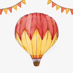 彩绘空中的热气球素材