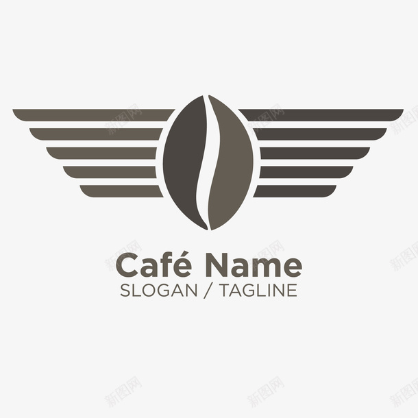 可爱豆子咖啡logo图标png_新图网 https://ixintu.com logo 咖啡 咖啡豆 横向 横线 横线线条 简约 精致 线性