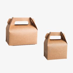 蛋糕包装盒子牛皮纸手提西点盒高清图片