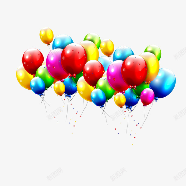 浪漫气球卡通海报psd免抠素材_新图网 https://ixintu.com 七彩气球 卡通气球 彩色气球 气球堆 气球墙 海报设计 漂浮物