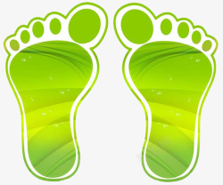 脚丫子矢量图绿色简约风格脚丫子脚印地贴图案高清图片