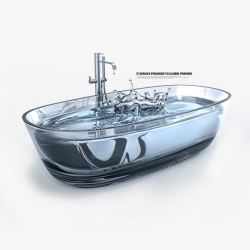花水创意透明浴缸高清图片