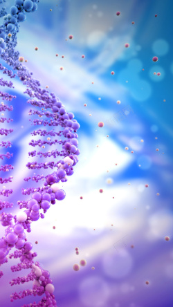 紫色DNA蓝紫色梦幻分子结构图案H5背景元素高清图片