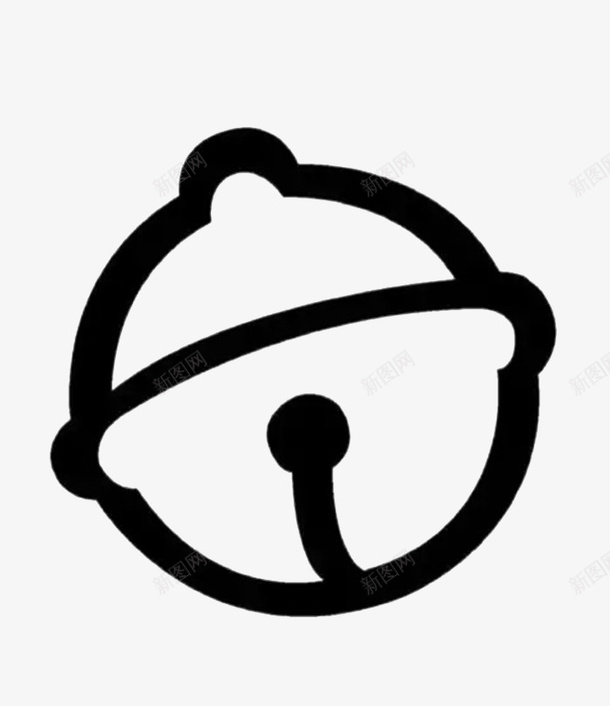 黑色铃铛图标png_新图网 https://ixintu.com 图形 圆形 圆铃铛 小叮当图片 手绘 黑色