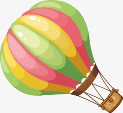 手绘彩色氢气球降落伞素材