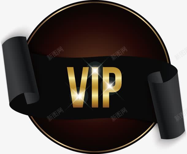 手绘VIP标签图标png_新图网 https://ixintu.com VIP 图标 大气 手绘 标签 黑金