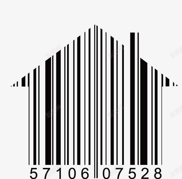 屋子条形码png免抠素材_新图网 https://ixintu.com 数字 条形码 黑色