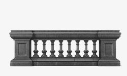 灰色护栏灰色手绘建筑石柱护栏高清图片