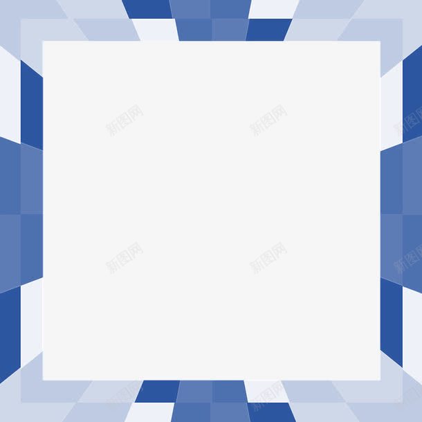 蓝色几何边框png免抠素材_新图网 https://ixintu.com 免费png 几何 唯独 形状 悟性 蓝色 边框