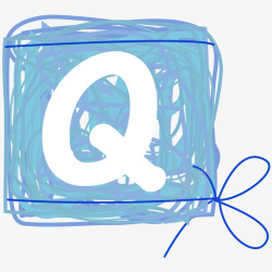 卡通手绘圆圈字母Q素材