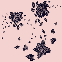 二色图案彩印花边A127高清图片