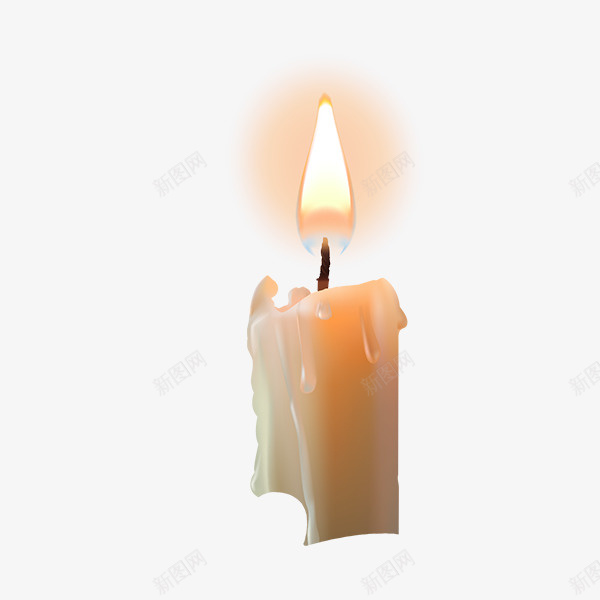 白色蜡烛点燃元素png免抠素材_新图网 https://ixintu.com 光芒 发光 商务 渐变 点燃 白色 真实 蜡烛