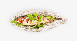 烤鱼广告实物美食美味锡纸烤鱼高清图片