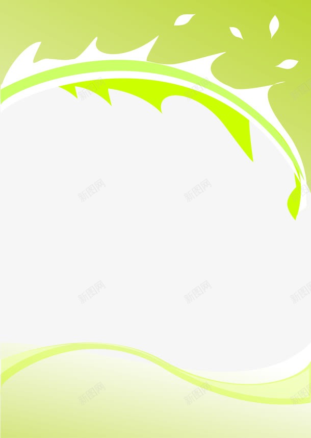 绿色树叶文案底板png免抠素材_新图网 https://ixintu.com 展板文案底板 展板框 树叶文案底板 波浪展板框 海报展板框 海报文案底板 矢量文案底板 绿色树叶文案底板