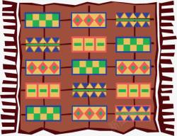几何图形非洲风情地毯矢量图素材