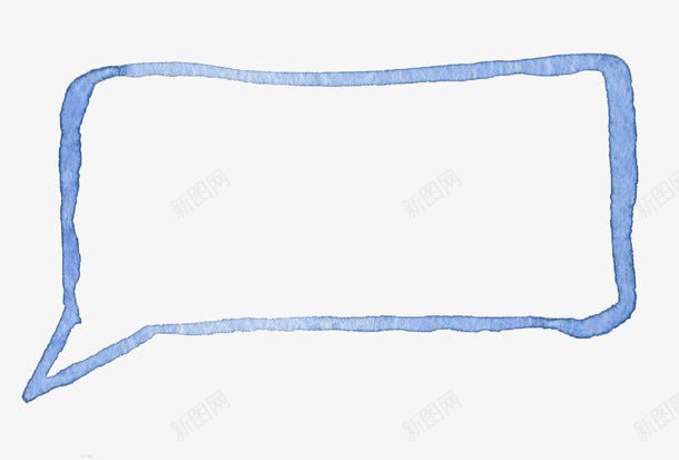 水粉手绘对话框png免抠素材_新图网 https://ixintu.com 对话 彩色 方框 蓝色