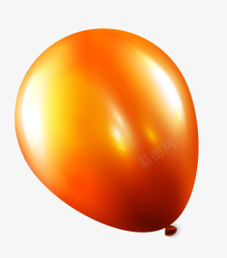 手绘橙色气球素材