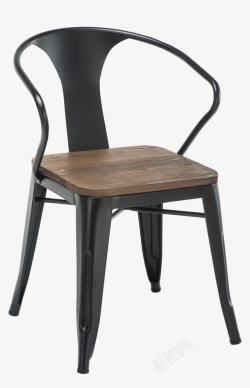 黑色漆面铁皮椅子实物素材
