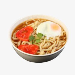 广东细面酱油汤番茄鸡蛋细面条高清图片