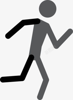 跑步logo黑色扁平跑步火柴人高清图片