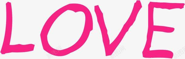 粉色创意手绘爱情字母png免抠素材_新图网 https://ixintu.com 创意 字母 爱情 粉色